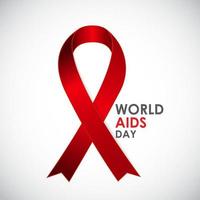 Ribon rojo - símbolo del día mundial del sida el 21 de diciembre vector