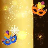 Merry Christmas and New Year Party with Masquerade Carnival Mask vector