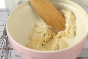 Cooking dessert from flour and butter photo