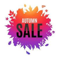 Shiny Autumn Leaves Sale Background Vector Illustration