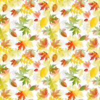 Shiny Autumn Natural Leaves Seamless Pattern Background. vector