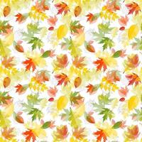 Shiny Autumn Natural Leaves Seamless Pattern Background. vector