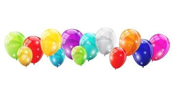 Color Glossy Balloons Background Vector Illustration