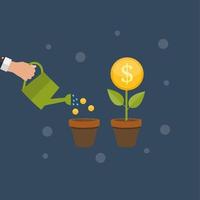 Money Tree, Financial Growth Flat Concept Vector Illustration