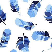 Bird Feather Hand Drawn Seamless Pattern Background Vector Illus