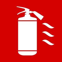 Flat Fire Extinguisher Icon with Place for Inscription. vector