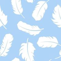 Bird Feather Hand Drawn Seamless Pattern Background Vector Illus