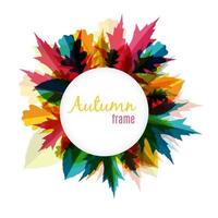 Natural Sunny Autumn Leaves Frame Background Vector Illustration