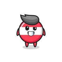 cute austria flag badge mascot with an optimistic face vector