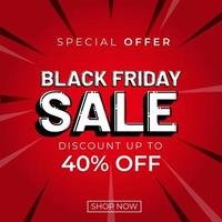 Black friday sale Social media banner template vector