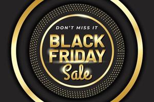 Black friday sale banner template with black and gold luxury style vector