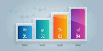 abstract growth graph horizontal infogrphics element presentation vector