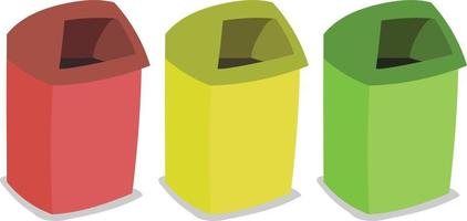 Plastic Dustbin or Trash Can. Recycling Bin. vector