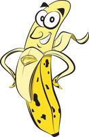personaje de superhéroe de plátano saludable para libros para niños. lindo, fruta, clip art vector