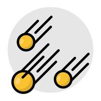 A flat design, icon of falling meteor vector