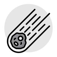 A flat design, icon of meteor vector