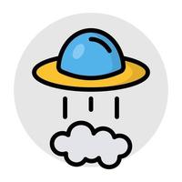 A flat design, icon of cloud saucer vector