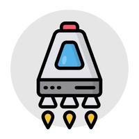 A flat design, icon of rocket vector