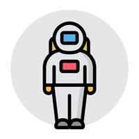 un diseño plano, icono de astronauta. vector