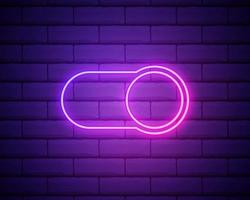 On and Off lamp Neon light Toggle switch button. Vector illustration