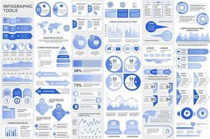 Collection infographic elements data visualization vector design