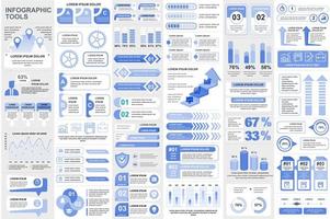 Collection infographic elements data visualization vector design