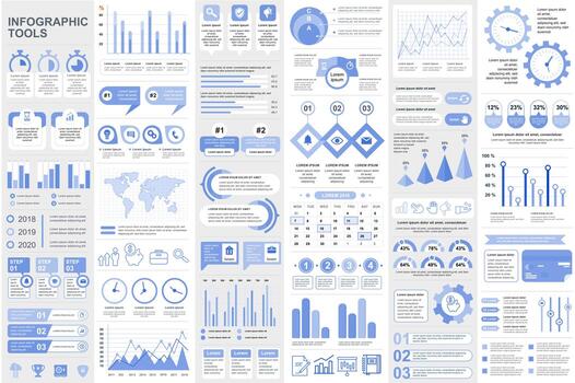 Collection infographic elements data visualization vector design