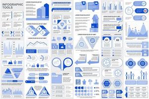 Collection infographic elements data visualization vector design