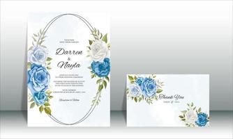 Luxury and elegant floral wedding invitation card vector