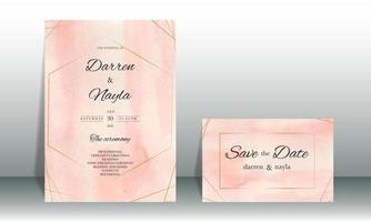 colorful watrcolor wedding invitation card vector