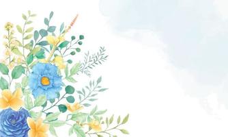 Beautiful floral watercolor background frame vector