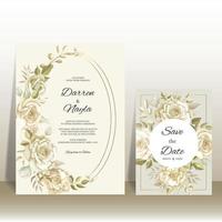 Romantic wedding invitation card template vector