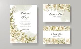 Romantic wedding invitation card template vector