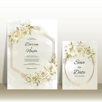plantilla de tarjeta de invitación de boda romántica vector