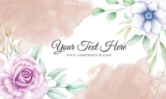 Beautiful hand drawn watercolor flowers background vector