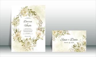 Romantic wedding invitation card template vector
