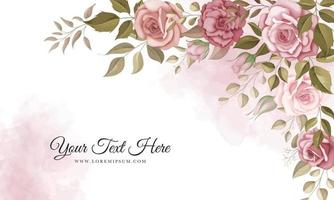 Elegant floral background with romantic roses vector