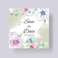Elegant and luxurious watercolor floral wedding invitation card