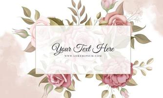 elegante fondo floral con rosas románticas vector