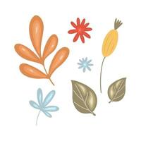 conjunto floral de otoño de acción de gracias. vector