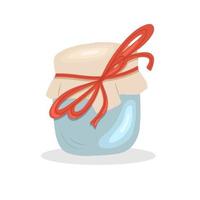 Jar of jam, tied with a bow vector