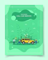 call car service concept for template of banners vector