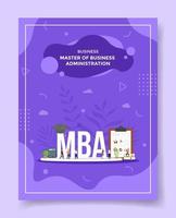 master of business administration concept people around word mba vector