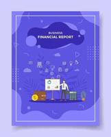 financial report men presented data statistic finance earning profit vector