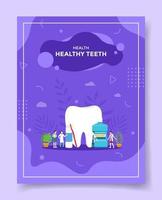 healthy teeth concept people orthodontist dentist doctor nurse patient vector