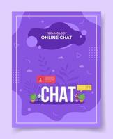 la gente del chat en línea habla sobre la palabra del chat para la plantilla de pancartas vector