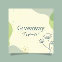 template giveaway time natural background vector