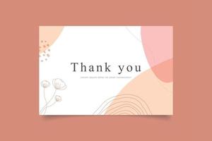 Thank you card template abstract background vector