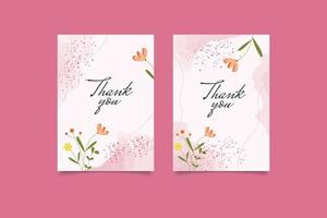 thank you card template minimalist background vector