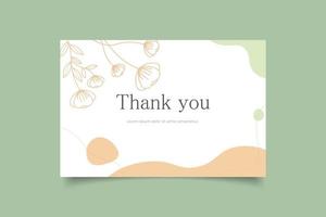 Thank you card template minimalist backgound vector